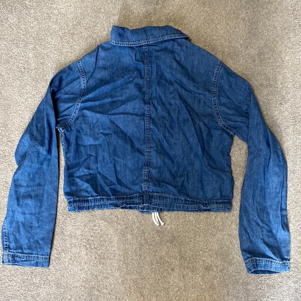 Gap Button Down Denim Long Sleeve Drawstring Wais… - image 2